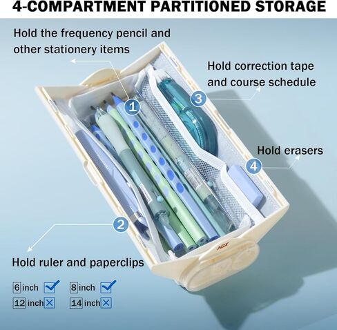 Pencil Case, Cute Pen Pouch with Gear Opening, Clear Pen Bag, Simple Large Capacity Desk Organizer for Girls/Boys/Adults/Men/Women, School Stationery Office Supplies (Yellow) in Saudi Arabia