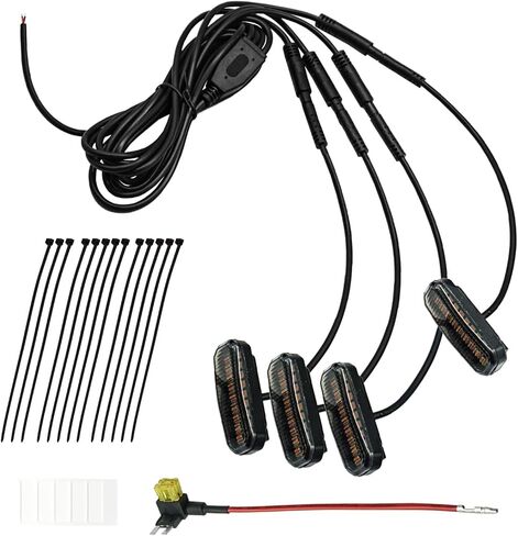 4 PCS LED Amber Grille Light with Wiring Harness, Universal Waterproof Clip On Car Front Grid Bumper Trim Lights for Most Truck and Pickup in Saudi Arabia