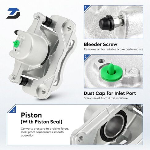 Front Brake Caliper Assembly w/Bracket for Front Brake Calipers Fit for 2006-2012 Ford Fusion, 2006-2013 Mazda 6, 2006-2011 Mercury Milan, 2007-2012 Lincoln MKZ, 2006 Lincoln Z, 18-B5000 18-B5001 in Kuwait