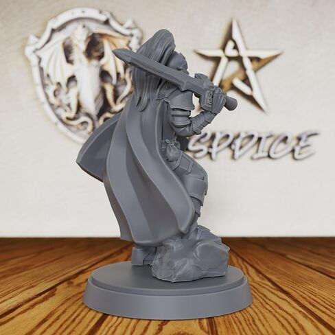 Tabletop Unpainted Miniatures for TTRPG - 28mm Scale Fantasy Minis Figurine for Dungeon Masters, Humanoid Miniature Game RPG Accessory - Medieval Knight Warrior (AS400) in Kuwait