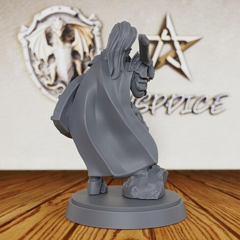 Tabletop Unpainted Miniatures for TTRPG - 28mm Scale Fantasy Minis Figurine for Dungeon Masters, Humanoid Miniature Game RPG Accessory - Medieval Knight Warrior (AS400) in Kuwait
