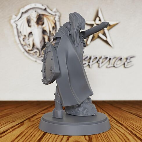 Tabletop Unpainted Miniatures for TTRPG - 28mm Scale Fantasy Minis Figurine for Dungeon Masters, Humanoid Miniature Game RPG Accessory - Medieval Knight Warrior (AS400) in Kuwait