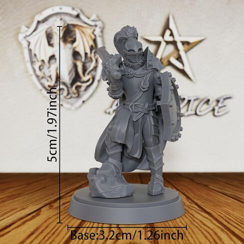 Tabletop Unpainted Miniatures for TTRPG - 28mm Scale Fantasy Minis Figurine for Dungeon Masters, Humanoid Miniature Game RPG Accessory - Medieval Knight Warrior (AS400) in Kuwait