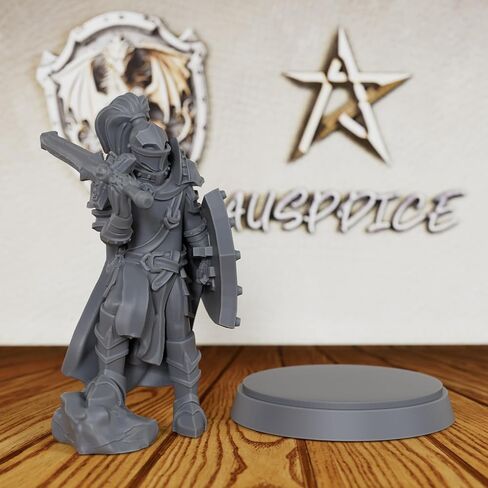 Tabletop Unpainted Miniatures for TTRPG - 28mm Scale Fantasy Minis Figurine for Dungeon Masters, Humanoid Miniature Game RPG Accessory - Medieval Knight Warrior (AS400) in Kuwait
