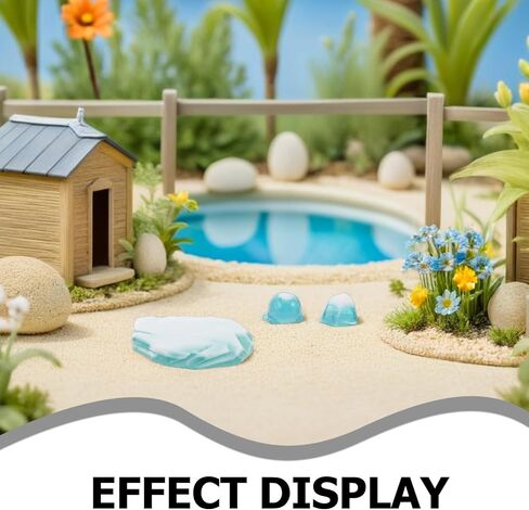 LIOOBO 30pcs Miniature Resin Ice Cubes Faux Ice Blocks for Dollhouse Christmas Winter Scenery Blue Chunks for Arctic Landscape Model Water Features Decor in Kuwait
