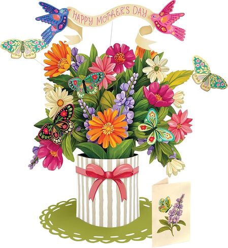 Freshcut Paper Mother's Day Garden Lilacs Pop Up Cards, 12 Inch Life Sized Forever Flower Bouquet 3D Popup Greeting Card, Birthday Cards, Mother's Day Card, Blank Notecard & Envelope in Saudi Arabia