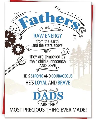 Fathers Day Card Gifts for Husband from Wife, Funny Personalized Father's Day Decorations, Double Sided Printed Greeting Card with Envelope in Saudi Arabia