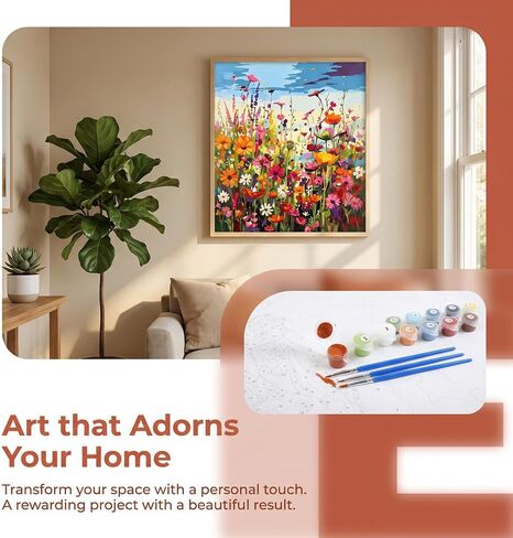 Mountain Paint by Numbers for Adults-Landscape Paint,Paint By Numbers Kit for Adults,DIY Scenery Painting for Gift Home Wall Decor(11.8x15.7inch)，Flower Sea Painting,1Pcs in Saudi Arabia