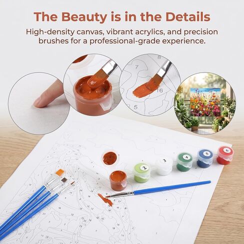 Mountain Paint by Numbers for Adults-Landscape Paint,Paint By Numbers Kit for Adults,DIY Scenery Painting for Gift Home Wall Decor(11.8x15.7inch)，Flower Sea Painting,1Pcs in Saudi Arabia