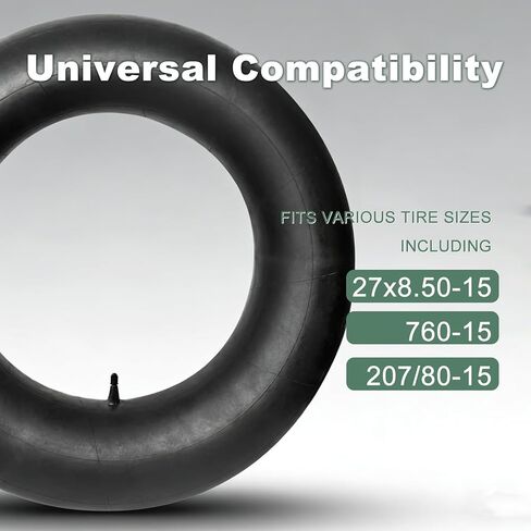 أنبوب داخلي 27x8.50-15، أنبوب 27X9.50-15، أنبوب داخلي للإطارات 27X10.50-15 مع صمام TR15 مناسب لجرارات الحدائق المختلفة وجزازات العشب وعربات العشب - قطعة واحدة in Kuwait