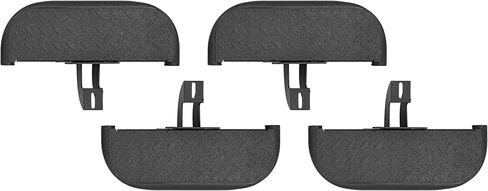خطوة جانبية من ALMULOO متوافقة مع لوحات الجري Jeep Wrangler JK ذات البابين 2007-2018 ودواسات خطوة مطلية بمسحوق الفولاذ + أسود مزخرف 2 قطعة in Kuwait