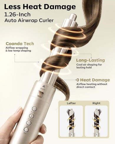 8-in-1 Dual Voltage Hot Air Styler & Hair Dryer Brush with Straightener & Curler Attachments, 110,000 RPM Ionic Fast Drying for Frizz-Free Styling, Includes Travel Bag in Saudi Arabia