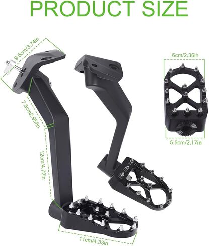 Adjustable Passenger Foot Pegs Fit for Can-Am Ryker 600 900 Rally Sport 2019-2026 Rear Floorboards Anti-Slip Foot Rest with Studs (MAX Mount 219400800 Required) in Kuwait