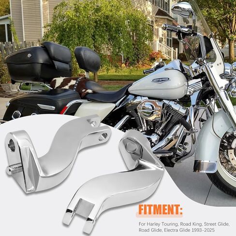 '93-'25 Chrome Rear Passenger Foot Pegs Floorboards Mounting Bracket Kits for Harley Davidson Touring RoadKing Streetglide Roadglide Electraglide 1993-2025 Modles (Replaces HD# 50198-97B) in Kuwait