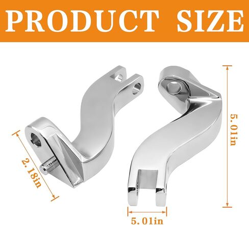 '93-'25 Chrome Rear Passenger Foot Pegs Floorboards Mounting Bracket Kits for Harley Davidson Touring RoadKing Streetglide Roadglide Electraglide 1993-2025 Modles (Replaces HD# 50198-97B) in Kuwait