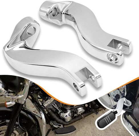 '93-'25 Chrome Rear Passenger Foot Pegs Floorboards Mounting Bracket Kits for Harley Davidson Touring RoadKing Streetglide Roadglide Electraglide 1993-2025 Modles (Replaces HD# 50198-97B) in Kuwait
