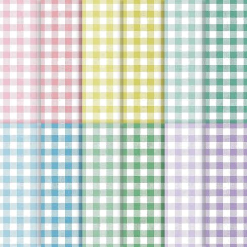 60 Sheets Spring Buffalo Plaids Scrapbook Paper, 12 Styles Double - Sides Pastel Plaids Scrapbook Specialty Paper Folded Flat for Spring DIY Card Making Easter Photo Album Decor, 8.3'' x 5.7'' in Kuwait