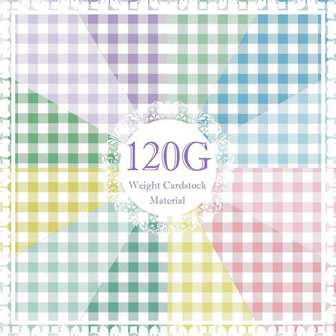 60 Sheets Spring Buffalo Plaids Scrapbook Paper, 12 Styles Double - Sides Pastel Plaids Scrapbook Specialty Paper Folded Flat for Spring DIY Card Making Easter Photo Album Decor, 8.3'' x 5.7'' in Kuwait
