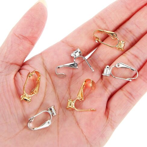 Clip-on Earring Converter, 20 PCS Non-Pierced Earrings Clips Kit Earring Pads Earrings Convert Pierced to Clip-on for None Pierced Ears Jewellery Making (Silver Gold) in Saudi Arabia