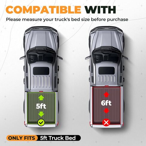 غطاء تونيو لسرير الشاحنة الصلبة القابل للسحب من Auto Dynasty متوافق مع سرير نيسان فرونتير 2005-2026 بطول 5 أقدام، تركيب بدون مثقاب، مطلي بمسحوق أسود in Kuwait