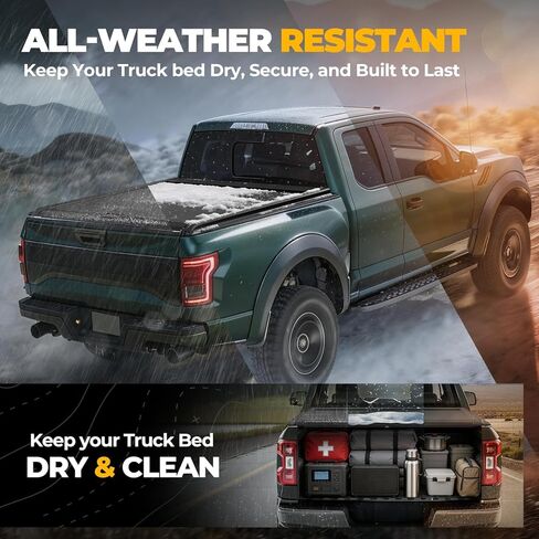 غطاء تونيو لسرير الشاحنة الصلبة القابل للسحب من Auto Dynasty متوافق مع سرير نيسان فرونتير 2005-2026 بطول 5 أقدام، تركيب بدون مثقاب، مطلي بمسحوق أسود in Kuwait