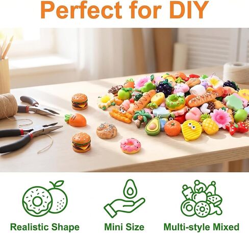 40PCS Assorted Resin Keychain Charms for Jewelry Making Bulk Mixed Cute 3D Bracelet Charms Keychain Charm with Animal Food Fruit Flower Charms for Bracelet Earring Jewelry Making DIY Crafts Supplies in Saudi Arabia