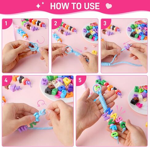 DIY Alphabet Bead Keychain Making Kit, 86 PCS Letter Number Beads with Braided Wrist Straps, Word Charms, Key Rings and Storage Box, Personalized Backpack Charm Craft Kit for Teens Adults in Saudi Arabia