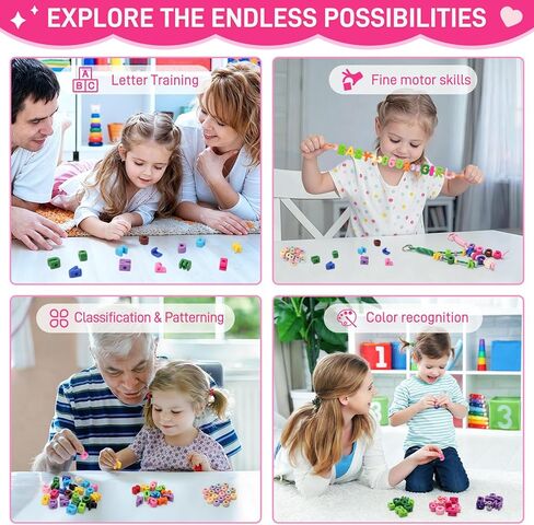 DIY Alphabet Bead Keychain Making Kit, 86 PCS Letter Number Beads with Braided Wrist Straps, Word Charms, Key Rings and Storage Box, Personalized Backpack Charm Craft Kit for Teens Adults in Saudi Arabia