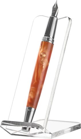 SANRUI Premium Thick Clear Acrylic Pen Display Stand Angled V-Channel Single Pen Stand for Desk, Stable Fountain Pen Holder for Beadable Pens, Collectibles, Office, Craft Shows in Kuwait