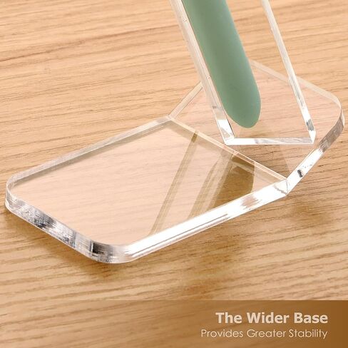 SANRUI Premium Thick Clear Acrylic Pen Display Stand Angled V-Channel Single Pen Stand for Desk, Stable Fountain Pen Holder for Beadable Pens, Collectibles, Office, Craft Shows in Kuwait