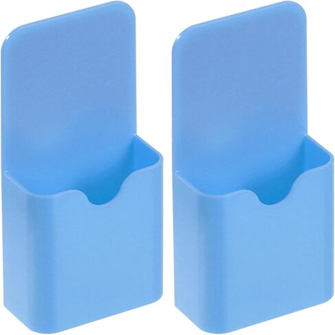 Magnetic Pen Holder for Refrigerator, 2 Pack 120x57mm Dry Erase Marker Pencil Holder Cup Organizer for Fridge Whiteboard Locker, Blue in Kuwait