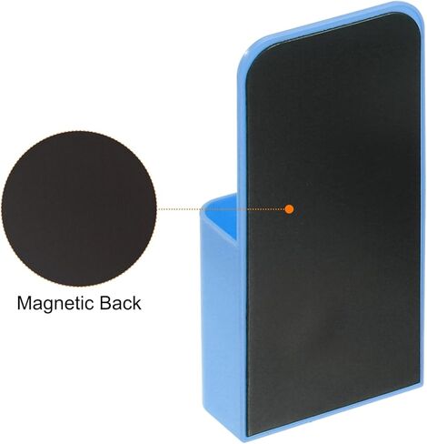 Magnetic Pen Holder for Refrigerator, 2 Pack 120x57mm Dry Erase Marker Pencil Holder Cup Organizer for Fridge Whiteboard Locker, Blue in Kuwait