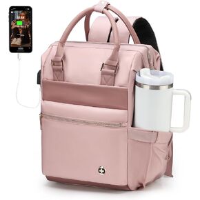 Swissdigital Design Laptop Backpack for Women, Travel Backpack with USB Charging Port, Fits 15.6 Inch Computer Backpacks for Work, Pink | SD1726L-81 in Saudi Arabia