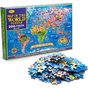 200 Pieces World Map Puzzle for Kids & Adults, World Map Jigsaw Puzzle Floor Puzzles Toddler Geography Educational Toys for Boys and Girls, Globe Atlas Puzzle Maps for Kids Learning Games in Saudi Arabia
