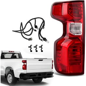 Halogen Tail Light Assembly Compatible with 2019-2026 Chevy Silverado 1500 WT/Custom/Custom Trail Boss/LT 2020-2026 Silverado 2500HD/3500HD WT/LT Taillight w/Bulbs Left Driver Side in Saudi Arabia