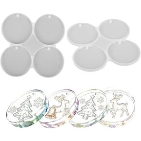 4-Cavity Silicone Molds with Hole,Silicone Round Keychain Molds Resin Circle Molds for DIY Ornaments Pendant Jewelry Making in Saudi Arabia