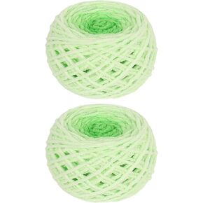 Katech Fluffy Ombre Yarn for Crocheting-2 Pcs of 285g/10.05oz-#6 Super Bulky Velvet Chenille Yarn for Knitting, Soft Fuzzy Gradient Cake Yarns for Baby Blanket, Scarf, Throw Pillow, Doll, hat(Cyan) in Saudi Arabia