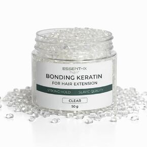 100% PURE TRANSPARENT KERATIN BEADS FOR HAIR EXTENSIONS, HIGH-MELTING ITALIAN FORMULA, SLAVIC QUALITY, ECONOMICAL USE, ALSO IDEAL FOR RE-TIPPING & KERATIN BOND REPAIR (CLEAR, 50G) in Saudi Arabia