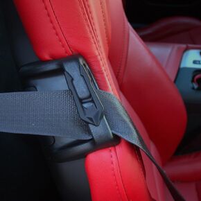 GOYU Seat Belt Guide Stay Clips Accessory (Style V2) for C7 / C8 Chevrolet Corvette, Set of 2, Made in USA (Black) in Saudi Arabia