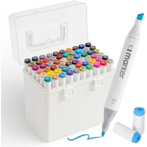 Alcohol Markers Brush and Fine Tip,24 Colors Dual Tip Art Coloring Markers Set,Drawing Markers, Coloring Marker for Kids Adult Book Drawing Sketching Painting. in Saudi Arabia