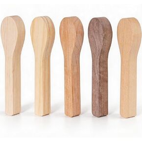 5 Pcs Wood Carving Spoon Blank Set – Unfinished Black Walnut, Maple, Cherry, Beech & Pine Wood for Whittling, Spoon Carving Kit with Anti-Cut Gloves for Beginners, Wooden Blanks for Carving in Saudi Arabia