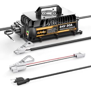 Suraziki 24V 30Amp Forklift Charger, 24V Lead Acid Battery Charger for Pallet Jack/Floor Scrubber, with Anderson50A and 175A Connector in Saudi Arabia