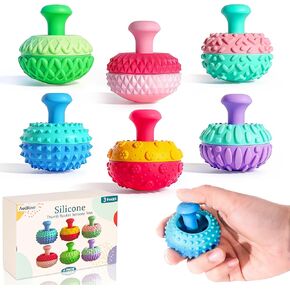 6Pcs Thumb Rocker Sensory Fidget Toys, Textured Silicone Stress Relief Gadgets for Autism ADHD Anxiety, Silent Sensory Desk Toys for Office Classroom, Stocking Stuffer Gifts for Teens Adults in Saudi Arabia