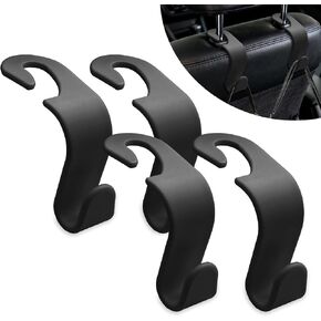 4PCS Car Seat Headrest Hooks, Plastic Auto Rear Seat Hook Hangers, Multi-Functional Hidden Seat Hooks, Universal Car Interior Storage Accessories for Purse Handbag Coats Grocery Bags (Blue) in Saudi Arabia