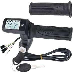 Full Twist Throttle, 6 Pin EBike Throttle 36V/48/60V, with LCD Speed Display, Key Switch, Electric Scooter Twist Grip for E-Bike, Motorcycle in Saudi Arabia