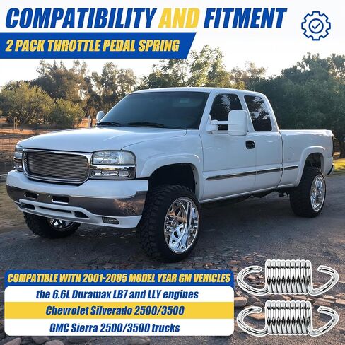 Throttle Pedal Spring Upgrade,Compatible with 2001-2005 6.6L LB7-LLY Duramax 2500/3500 Trucks, Less Sensitive Throttle Pedal Replacement Parts,2 Pack in Saudi Arabia
