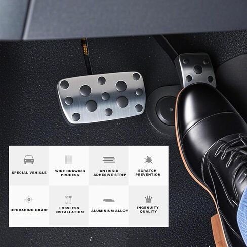 Pedal Covers for Subaru Forester 2019 to 2024 - Custom Fit, Throttle/Brake/Clutch Pedal Covers，Auto Aluminum Pedal Covers, Anti-Slip Extended Pedal Pad, for Subaru Forester Accessories in Saudi Arabia