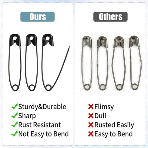 200 PCS 2.2 Inch Large Safety Pins for Clothes, Extra Large Safetys Pin Heavy Duty Quilting Safetys Pins Pointed Edge Safety Pin for Sewing, Crafts, Clothing, Decor Clips in Kuwait