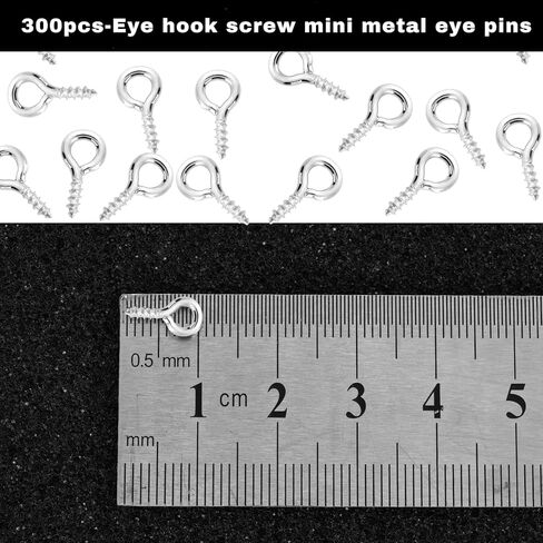300PCS Gold Mini Screw Eye Pins, 10mm Metal Eyelet Hooks for DIY Jewelry Making, Art Projects Bead Charms, Tiny Eye Hooks for Cork Top Bottles(Gold) in Saudi Arabia