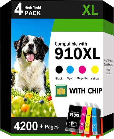 خراطيش حبر 910XL 910 8020 بديلة لحزمة التحرير والسرد باللون الأسود واللون لطابعة HP 910XL/910 Multipack لطابعات OfficeJet Pro 8020 8010 8035 8025 8015 8022 8028 8018 8030 in Kuwait